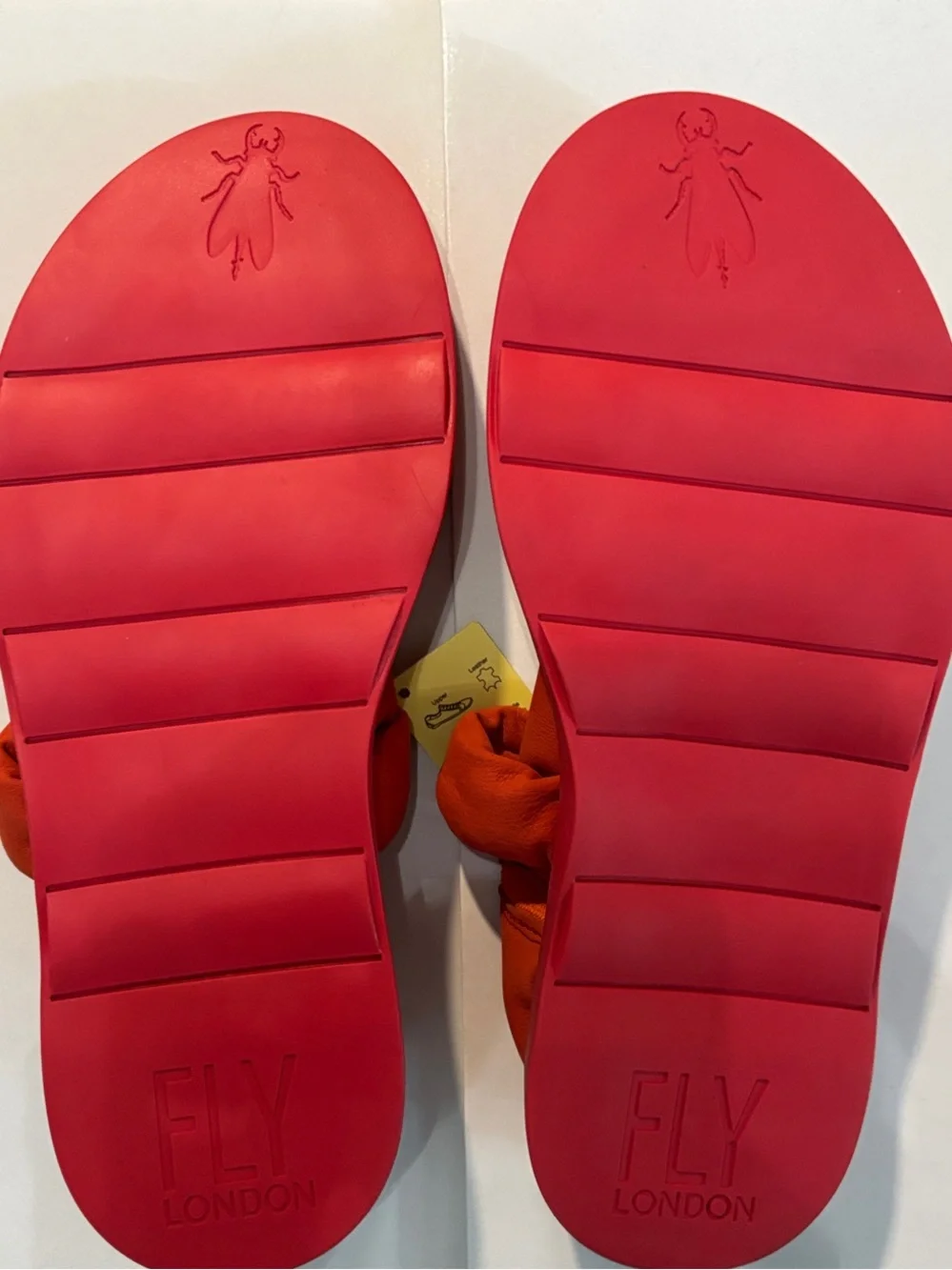 Fly London Devil Red Padded Slide Sandals